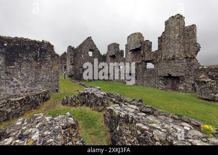 Château de Dunluce, comté d'Antrim (entre Portballintrae et Portrush), Irlande du Nord, Royaume-Uni. Banque D'Images