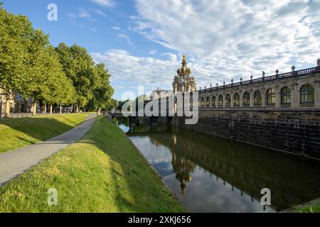 Dresde Zwinger complexe palatial et jardins dans la vieille ville de Dresde, Saxe, Allemagne Banque D'Images