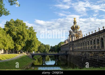 Dresde Zwinger complexe palatial et jardins dans la vieille ville de Dresde, Saxe, Allemagne Banque D'Images