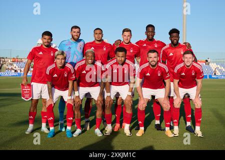 San Pedro Del Pinatar, Espagne. 23 juillet 2024. MURCIE, ESPAGNE - 23 JUILLET : L'équipe de Nottingham Forest s'alignera pour une photo avant le coup d'envoi du match amical d'avant-saison entre Nottingham Forest et Millwall au Pinatar Arena Stadium le 23 juillet 2024 à Murcie, en Espagne. (Photo de Francisco Macia/photo Players images/Magara Press) crédit : Magara Press SL/Alamy Live News Banque D'Images