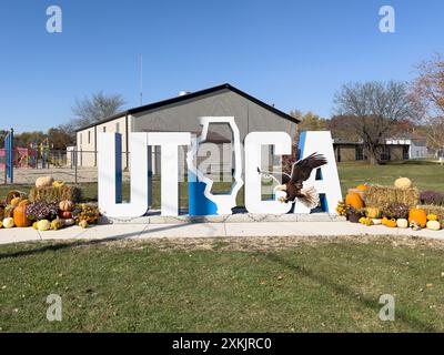 North Utica est une petite ville au milieu de Starved Rock State Park et connue pour leur festival de Burgoo chaque automne. Banque D'Images