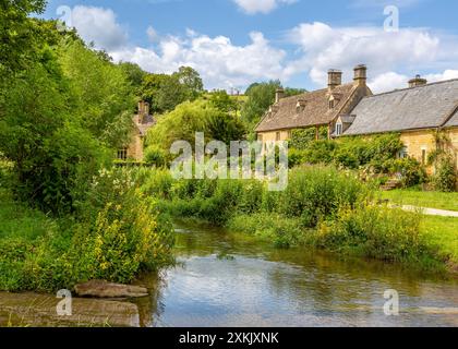 Vue panoramique de l'abattoir supérieur, Cotswold Village. Banque D'Images