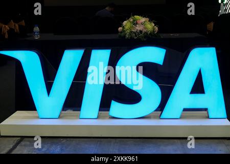 Kuala Lumpur, Malaisie. 21 juillet 2024. Panneau visa vu pendant EVX expo à Setia Alam. (Photo Faris Hadziq/SOPA images/SIPA USA) crédit : SIPA USA/Alamy Live News Banque D'Images