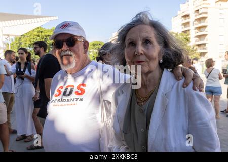 Manifestation de rue à Palma, Majorque, Espagne contre le tourisme de masse envahissant l'île, 21 juillet 2024 Banque D'Images