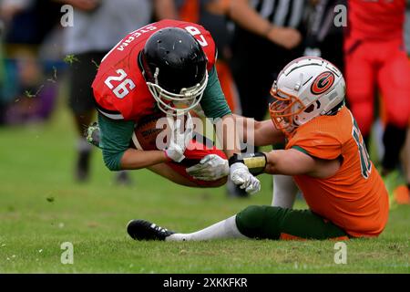 MONKETON, SÉNATEURS DE GATESHEAD V DARLINGTON STEAM, STADE MONKTON, DIMANCHE 21 JUILLET 2024 (CRÉDIT : SCOTT LLEWELLYN | @SL SPORTSPHOTOS) Banque D'Images