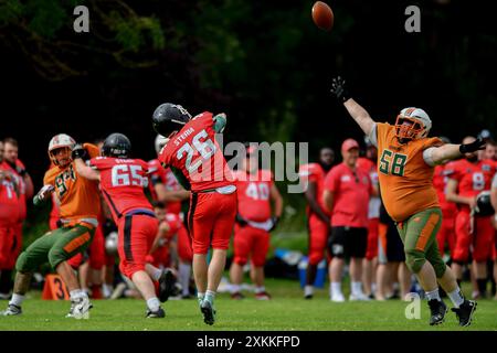 MONKETON, SÉNATEURS DE GATESHEAD V DARLINGTON STEAM, STADE MONKTON, DIMANCHE 21 JUILLET 2024 (CRÉDIT : SCOTT LLEWELLYN | @SL SPORTSPHOTOS) Banque D'Images