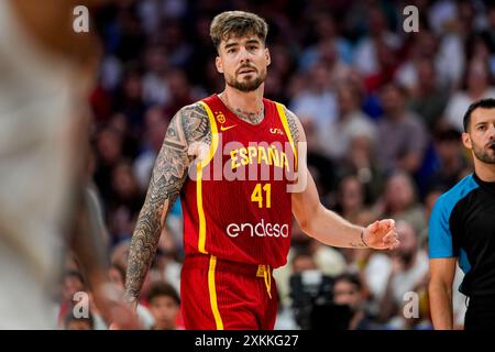 Madrid, Madrid, Espagne. 23 juillet 2024. Juancho Hernangomez vu lors du match amical de Basketball International entre l'Espagne et Porto Rico au Wizink Center le 23 juillet 2024 à Madrid. (Crédit image : © Alberto Gardin/ZUMA Press Wire) USAGE ÉDITORIAL SEULEMENT! Non destiné à UN USAGE commercial ! Banque D'Images