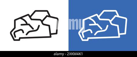 Contour vectoriel de signe de logo d'icône de fusain en couleur noire et blanche Illustration de Vecteur