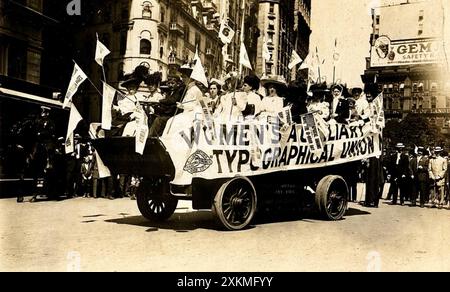 Défilé de la fête du travail, New York, 6 septembre 1909. Banque D'Images