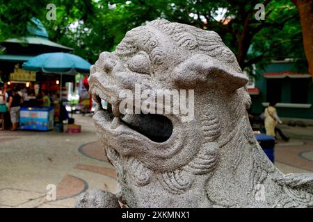 Vue partielle du temple A-ma, dédié à la déesse de la mer chinoise Mazu situé à São Lourenço, Macao, Chine Banque D'Images