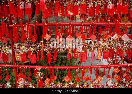 Vue partielle du temple A-ma, dédié à la déesse de la mer chinoise Mazu situé à São Lourenço, Macao, Chine Banque D'Images