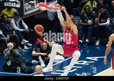 Londres, Royaume Uni. 22 juillet 2024. Moritz Wagner d'Allemagne lors du match amical international de basket-ball entre les États-Unis et l'Allemagne le 22 juillet 2024 à O2 Arena à Londres, Angleterre - photo Laurent Lairys/DPPI crédit : DPPI Media/Alamy Live News Banque D'Images