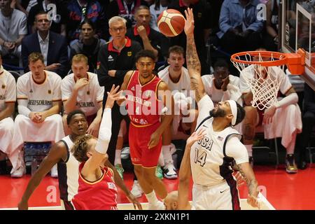 Londres, Royaume Uni. 22 juillet 2024. Anthony Davis des États-Unis lors du match amical international de basket-ball entre les États-Unis et l'Allemagne le 22 juillet 2024 à O2 Arena à Londres, Angleterre - photo Laurent Lairys/DPPI crédit : DPPI Media/Alamy Live News Banque D'Images