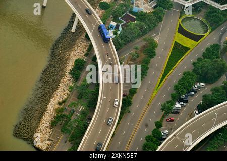 Vues depuis le centre de congrès et de divertissement de la tour de Macao, également connu sous le nom de tour de Macao, est une tour située à Sé, Macao, en Chine Banque D'Images