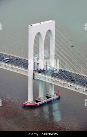 Vues depuis le centre de congrès et de divertissement de la tour de Macao, également connu sous le nom de tour de Macao, est une tour située à Sé, Macao, en Chine Banque D'Images