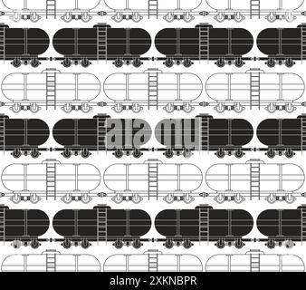 Modèle de chariot de chemin de fer de citerne sans couture. bruit de fond du gaz de transport Illustration de Vecteur