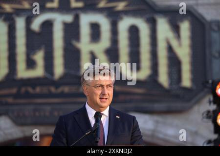 Rouille, Deutschland 19. Juillet 2024 : Kroatisches Sommerfest im Europa Park Rust - 2024 Im Bild : Regierungschef Andrej Plenkovic Kroatien Europa Park Baden Württemberg *** Rust, Allemagne 19 juillet 2024 fête d'été croate à Europa Park Rust 2024 photo Copyright : xFotostandx/xHettichx Banque D'Images