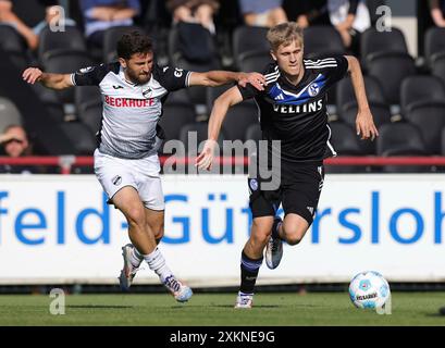 Verl, Deutschland. 18 juillet 2024. firo : 18.07.2024, football, football, 2.Liga, 2.Bundesliga, saison 2024/2025, FC Schalke 04, match amical, Martin Wasinski, Schalke Right Credit : dpa/Alamy Live News Banque D'Images