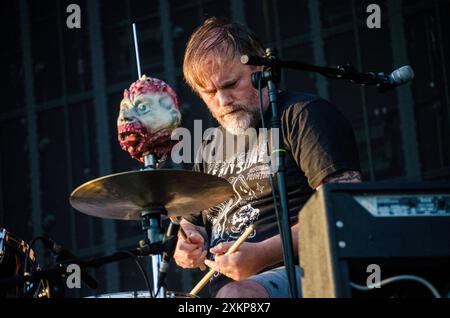 Geoff Barrow de Beak> en concert au Release Athens Festival à Plateia Nerou / Grèce, juillet 2024 Banque D'Images