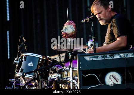 Geoff Barrow de Beak> en concert au Release Athens Festival à Plateia Nerou / Grèce, juillet 2024 Banque D'Images