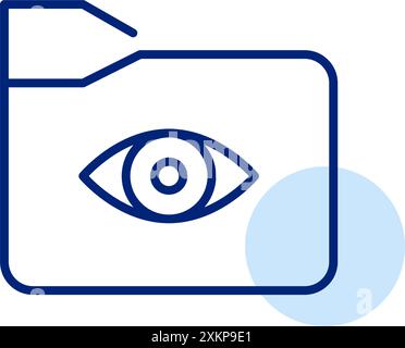 Plieuse et oeil. Visibilité des fichiers, examen des documents. Icône de contour pixel Perfect, modifiable Illustration de Vecteur