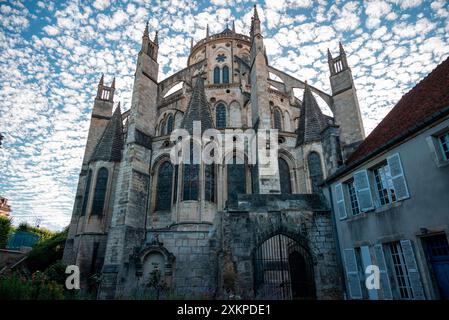 Les détails architecturaux de la cathédrale de Bourges sont dédiés à Saint-Étienne. La cathédrale est l'un des chefs-d'œuvre de l'architecture gothique. France Banque D'Images