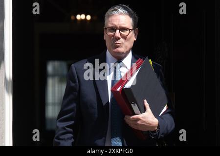 Londres, Royaume-Uni. 24 juillet 2024. Le premier ministre britannique Sir Keir Starmer quitte Downing Street pour les PMQ. Crédit : Justin Ng/Alamy Live News. Banque D'Images