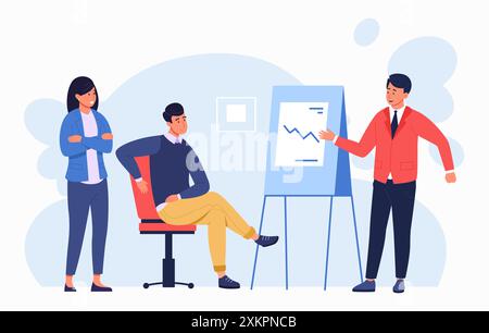 Analyse d'entreprise. Les personnes de l'équipe d'affaires surveillant les rapports d'analyse financière et les investissements. Brainstorming d'homme d'affaires, travail d'équipe et gestion Illustration de Vecteur