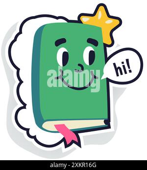 Illustration de dessin animé d'un livre vert Illustration de Vecteur