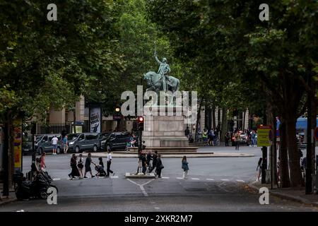 Pariz, Francuska. 24 juillet 2024. Préparatifs des Jeux Olympiques d'été à Paris le 24 juillet 2024. Les Jeux Olympiques de Paris 2024 se déroulent du 26 juillet au 11 août 2024 à Paris, France. Ayant déjà accueilli les Jeux en 1900 et 1924, Paris deviendra la deuxième ville à accueillir les Jeux olympiques d'été à trois reprises, aux côtés de Londres (1908, 1948 et 2012). Les Jeux Olympiques de 2024 marquent également le centenaire des Jeux Olympiques de 1924. La France sera l’hôte pour la 6ème fois au total, y compris les Jeux Olympiques d’été et d’hiver. Photo : Igor Kralj/PIXSELL crédit : Pixsell/Alamy Live News Banque D'Images