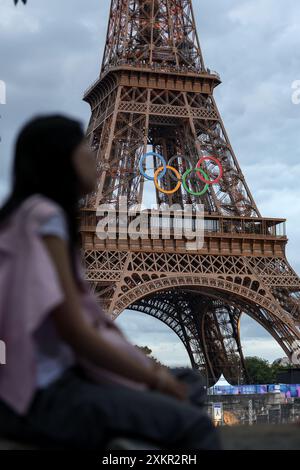 Pariz, Francuska. 24 juillet 2024. Préparatifs des Jeux Olympiques d'été à Paris le 24 juillet 2024. Les Jeux Olympiques de Paris 2024 se déroulent du 26 juillet au 11 août 2024 à Paris, France. Ayant déjà accueilli les Jeux en 1900 et 1924, Paris deviendra la deuxième ville à accueillir les Jeux olympiques d'été à trois reprises, aux côtés de Londres (1908, 1948 et 2012). Les Jeux Olympiques de 2024 marquent également le centenaire des Jeux Olympiques de 1924. La France sera l’hôte pour la 6ème fois au total, y compris les Jeux Olympiques d’été et d’hiver. Photo : Igor Kralj/PIXSELL crédit : Pixsell/Alamy Live News Banque D'Images