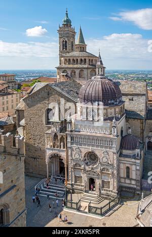 Chapelle Colleoni - Cappella Colleoni et Basilica di Santa Maria Maggiore, Citta alta, Bergame, Italie Banque D'Images