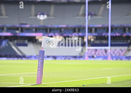 Saint Denis, France. 15 octobre 2022. Illustration lors du match de rugby à sept dans le cadre des Jeux Olympiques d'été de Paris 2024, Saint-Denis, France, le 25 juillet 2024. Photo par Eliot Blondet/ABACAPRESS. COM Credit : Abaca Press/Alamy Live News Banque D'Images