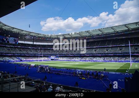 Saint Denis, France. 24 juillet 2024. Vue générale devant Rugby à sept lors des Jeux Olympiques de Paris 2024 le 24 juillet 2024 au stade de France à Saint-Denis, France - photo Baptiste Autissier/Panoramic/DPPI Media Credit : DPPI Media/Alamy Live News Banque D'Images