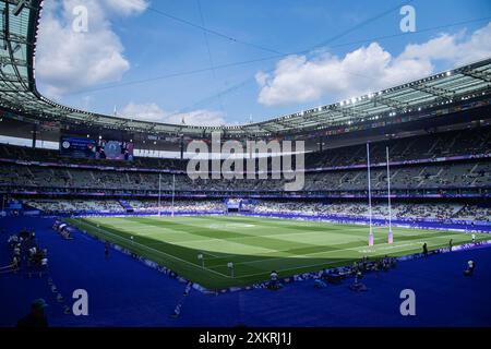 Saint Denis, France. 24 juillet 2024. Vue générale devant Rugby à sept lors des Jeux Olympiques de Paris 2024 le 24 juillet 2024 au stade de France à Saint-Denis, France - photo Baptiste Autissier/Panoramic/DPPI Media Credit : DPPI Media/Alamy Live News Banque D'Images