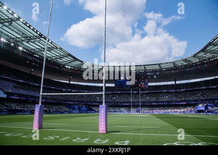 Saint Denis, France. 24 juillet 2024. Vue générale devant Rugby à sept lors des Jeux Olympiques de Paris 2024 le 24 juillet 2024 au stade de France à Saint-Denis, France - photo Baptiste Autissier/Panoramic/DPPI Media Credit : DPPI Media/Alamy Live News Banque D'Images