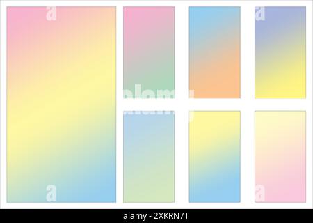Arrière-plans dégradés de couleurs. Teintes pastel douces. Conception abstraite vectorielle. Nuances de dégradé lisses. Illustration de Vecteur