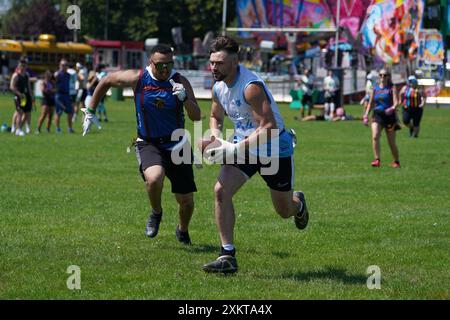 FlagaPalooza FlagaPalooza FlagaFlag football au festival Cheltenham 7s. Banque D'Images