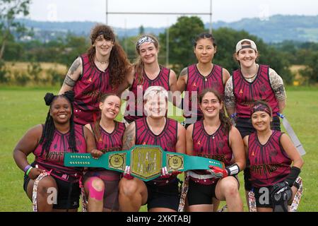 FlagaPalooza Flag football tournoi au festival Cheltenham 7s - Wayfinders Banque D'Images