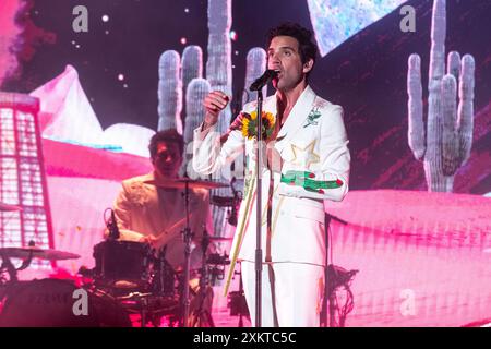 Mika se produisant au Nits de Barcelona, Barcelone 17 juillet 2024. Photographe : ALE Espaliat Banque D'Images