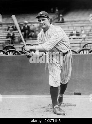 Lou Gehrig. Portrait du joueur de baseball américain Henry Louis Gehrig Jr. (Heinrich Ludwig Gehrig, 1903-1941) dans l'uniforme des Yankees de New York, 1923 Banque D'Images