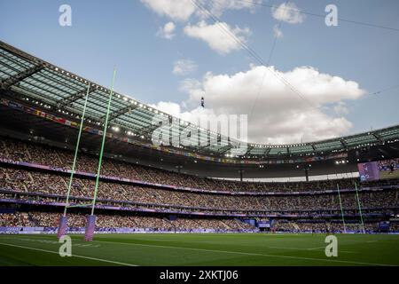 Paris, France. 24 juillet 2024. Match DE RUGBY à sept : vue d'ensemble du stade de France lors des Jeux Olympiques d'été de 2024, Paris 2024, Paris, France le 24 juillet 2024. Photo par Eliot Blondet/ABACAPRESS. COM Credit : Abaca Press/Alamy Live News Banque D'Images