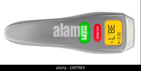 Thermomètre pour bébé sans contact. Thermomètre infrarouge numérique, rendu 3D isolé sur fond blanc Banque D'Images