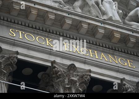 La Bourse de New York (NYSE) le 24 juillet 2024 à New York. Banque D'Images