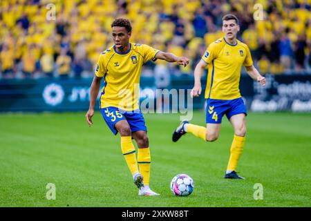 Viborg, Danemark. 21 juillet 2024. Noah Nartey (35) de Broendby SI vu lors du match de 3F Superliga entre Viborg FF et Broendby IF à Energy Viborg Arena à Viborg. Banque D'Images