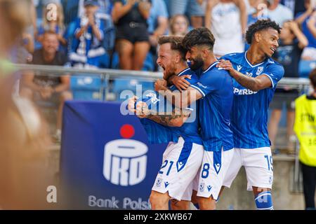 Dino Hotic célèbre après avoir marqué un but lors du match PKO BP Ekstraklasa entre les équipes de Lech Poznan et Gornik Zabrze au stade Enea, Poznan, Pola Banque D'Images