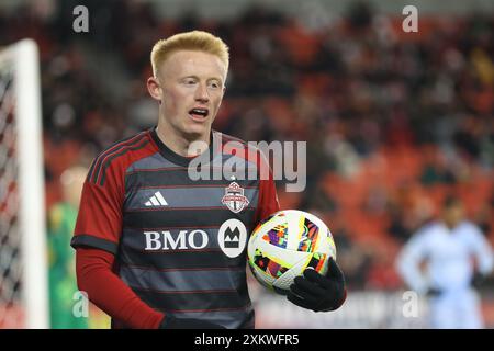 Toronto (Ontario), le 3 mars 2024, M. Longstaff #8 Carry ball au match de soccer de la Ligue majeure entre Toronto FC vs Atlanta United au BMO Field. Banque D'Images