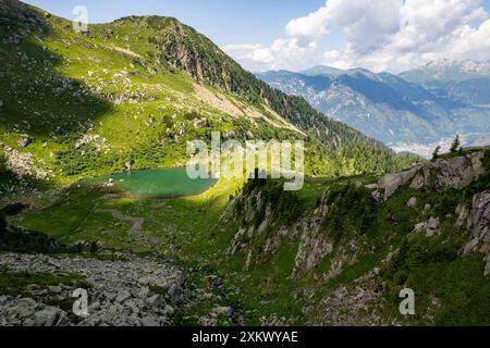 Lago Brutto dans la région de Lagorai, trentin alto adige, Alpes italiennes Banque D'Images