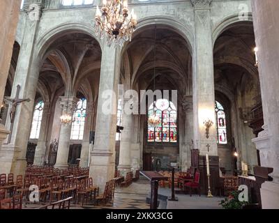 La cathédrale Saint-Maclou de Pontoise est une cathédrale catholique située à Pontoise dans le département français du Val-d'Oise en région Île-de-Fra Banque D'Images