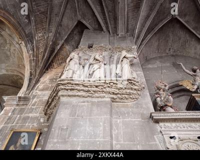 La cathédrale Saint-Maclou de Pontoise est une cathédrale catholique située à Pontoise dans le département français du Val-d'Oise en région Île-de-Fra Banque D'Images